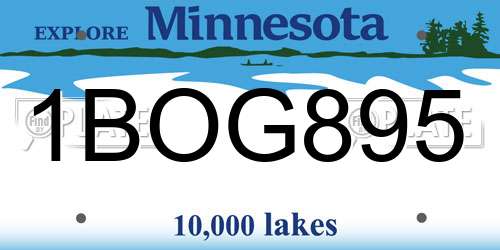 1BOG895 Minnesota License Plate