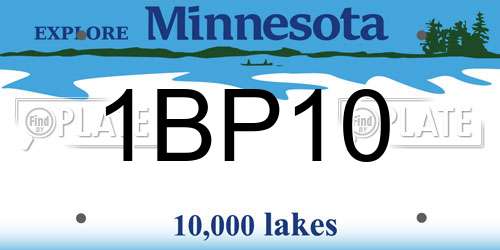 1BP10 Minnesota License Plate