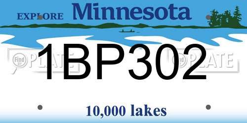 1BP302 Minnesota License Plate