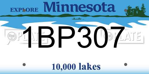 1BP307 Minnesota License Plate