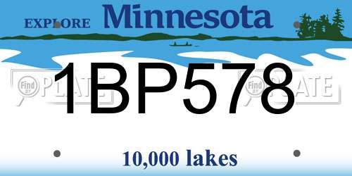 1BP578 Minnesota License Plate