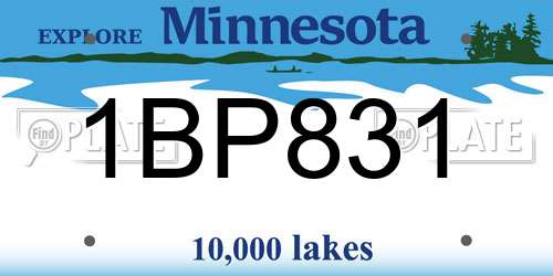 1BP831 Minnesota License Plate