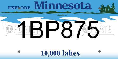 1BP875 Minnesota License Plate