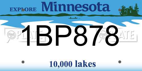 1BP878 Minnesota License Plate