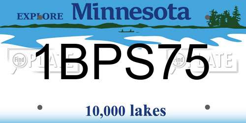 1BPS75 Minnesota License Plate