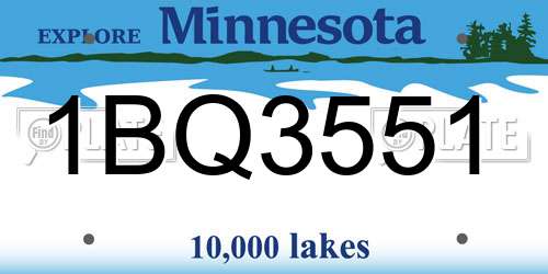 1BQ3551 Minnesota License Plate