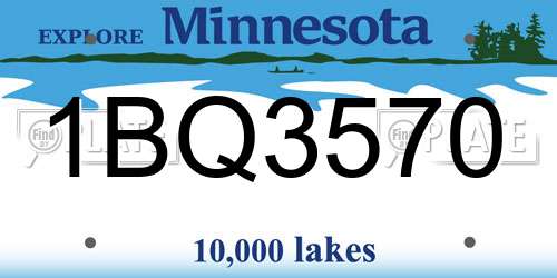 1BQ3570 Minnesota License Plate