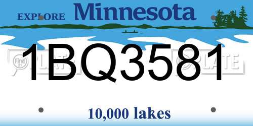 1BQ3581 Minnesota License Plate