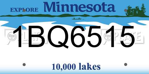 1BQ6515 Minnesota License Plate