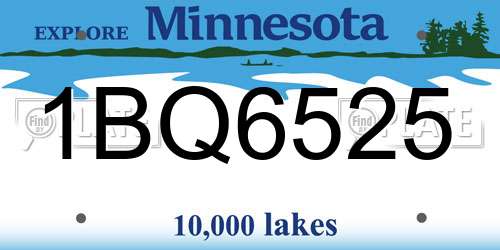 1BQ6525 Minnesota License Plate