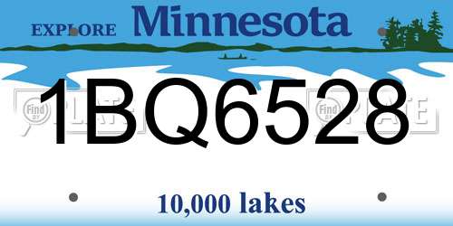 1BQ6528 Minnesota License Plate