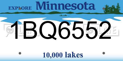 1BQ6552 Minnesota License Plate