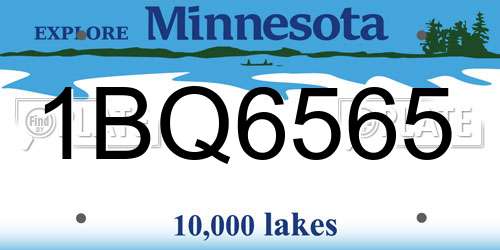 1BQ6565 Minnesota License Plate