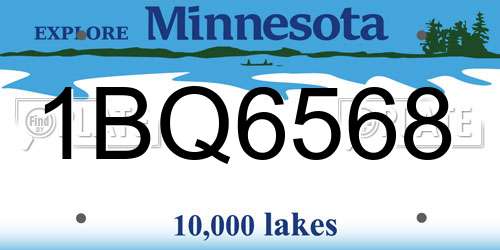 1BQ6568 Minnesota License Plate
