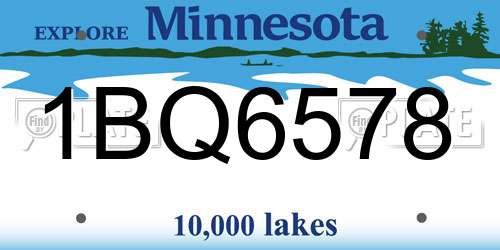 1BQ6578 Minnesota License Plate