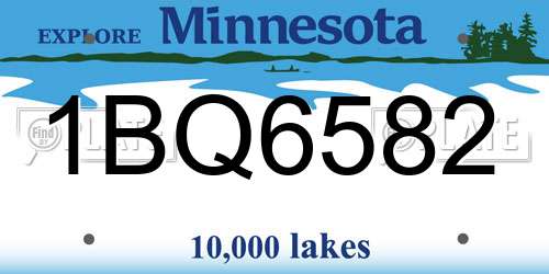 1BQ6582 Minnesota License Plate
