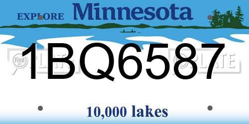 1BQ6587 Minnesota License Plate