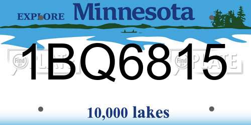 1BQ6815 Minnesota License Plate