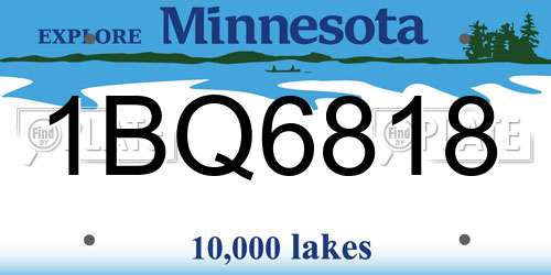 1BQ6818 Minnesota License Plate