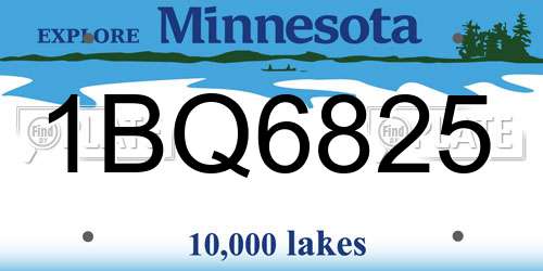 1BQ6825 Minnesota License Plate