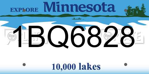 1BQ6828 Minnesota License Plate