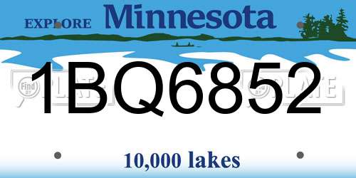 1BQ6852 Minnesota License Plate
