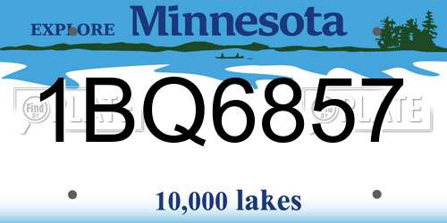 1BQ6857 Minnesota License Plate