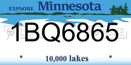 1BQ6865 Minnesota License Plate
