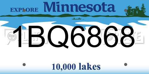 1BQ6868 Minnesota License Plate