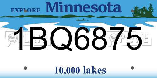 1BQ6875 Minnesota License Plate