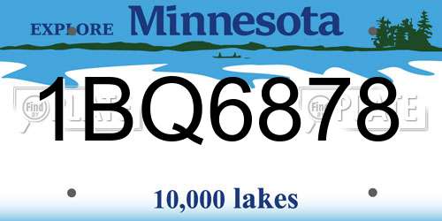 1BQ6878 Minnesota License Plate