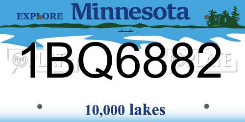 1BQ6882 Minnesota License Plate