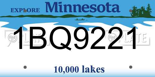 1BQ9221 Minnesota License Plate