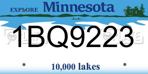 1BQ9223 Minnesota License Plate