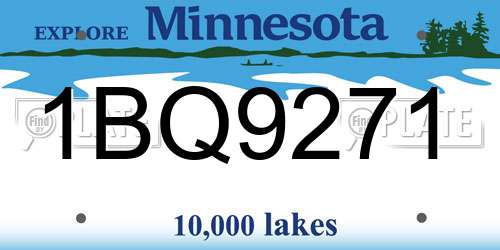 1BQ9271 Minnesota License Plate