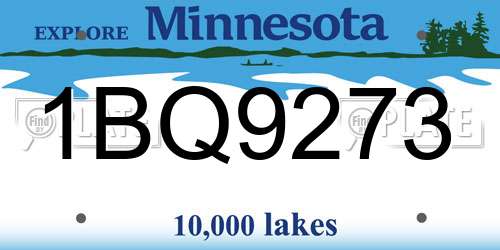 1BQ9273 Minnesota License Plate