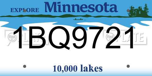 1BQ9721 Minnesota License Plate