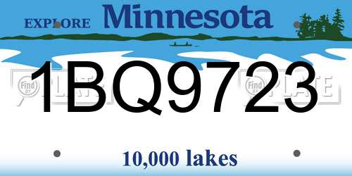 1BQ9723 Minnesota License Plate