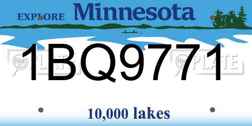1BQ9771 Minnesota License Plate