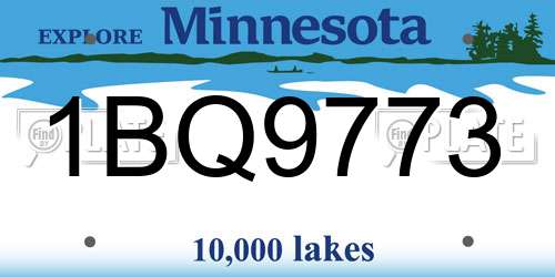 1BQ9773 Minnesota License Plate