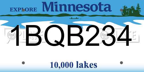 1BQB234 Minnesota License Plate