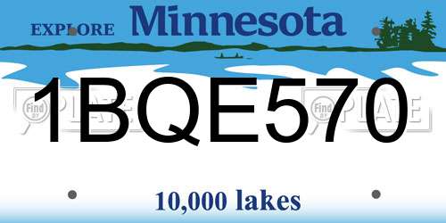 1BQE570 Minnesota License Plate