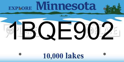 1BQE902 Minnesota License Plate