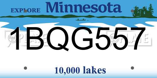1BQG557 Minnesota License Plate