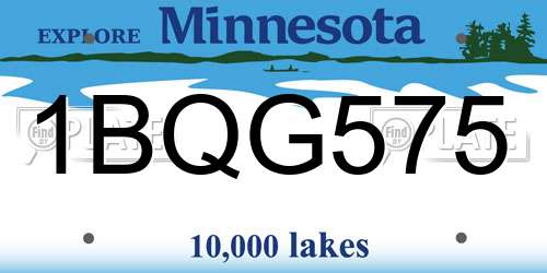 1BQG575 Minnesota License Plate