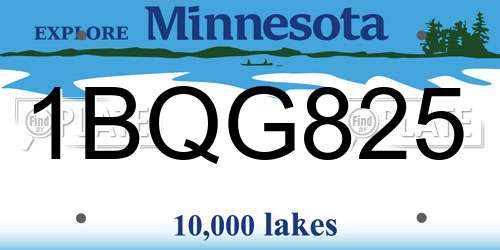 1BQG825 Minnesota License Plate