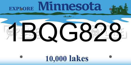 1BQG828 Minnesota License Plate