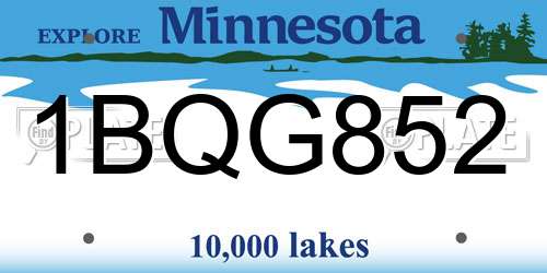 1BQG852 Minnesota License Plate