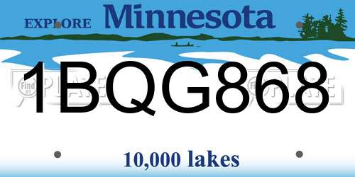 1BQG868 Minnesota License Plate