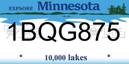 1BQG875 Minnesota License Plate